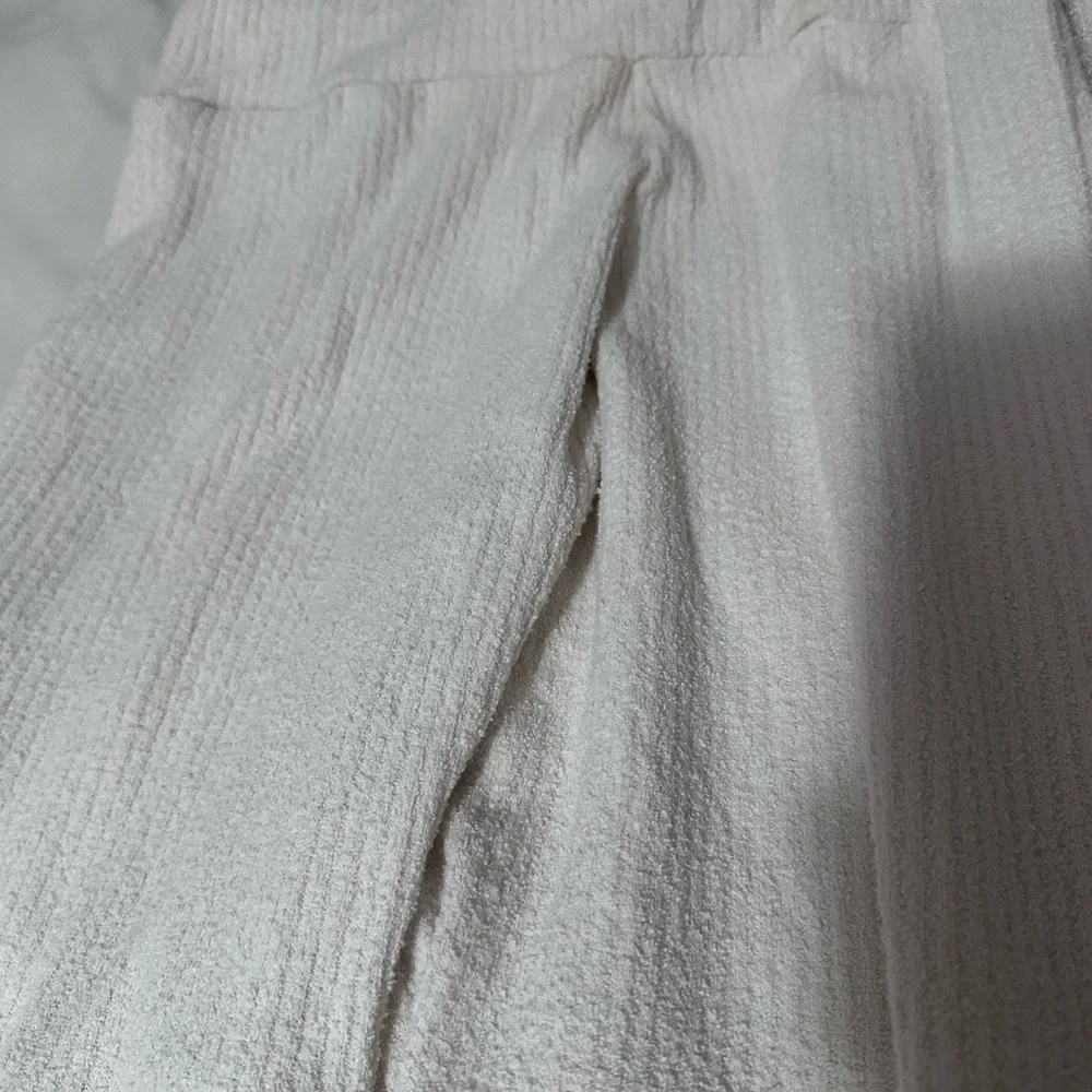 Free People Look Sharp Ribbed Off White Lounge Pants Joggers M